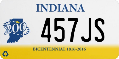 IN license plate 457JS