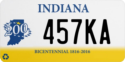 IN license plate 457KA