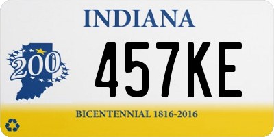 IN license plate 457KE