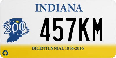 IN license plate 457KM