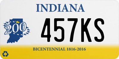 IN license plate 457KS