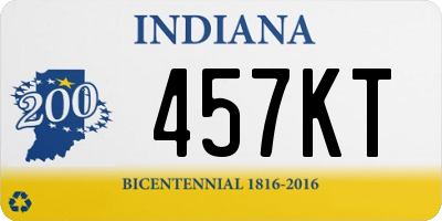 IN license plate 457KT