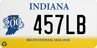 IN license plate 457LB