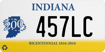 IN license plate 457LC