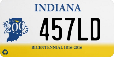 IN license plate 457LD