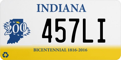 IN license plate 457LI