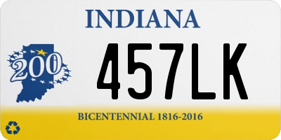 IN license plate 457LK