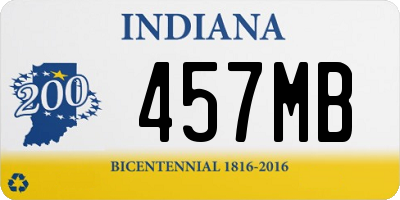 IN license plate 457MB