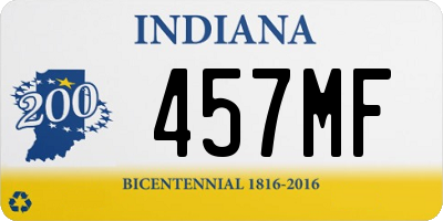 IN license plate 457MF