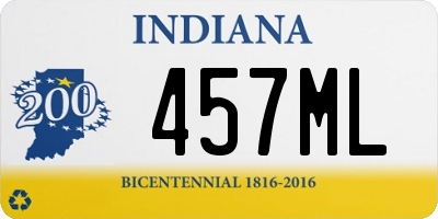 IN license plate 457ML