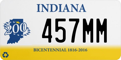 IN license plate 457MM