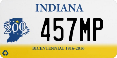 IN license plate 457MP