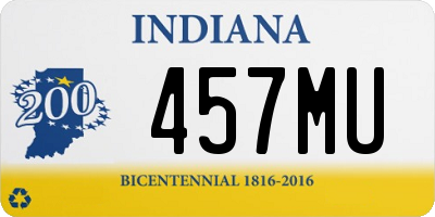 IN license plate 457MU