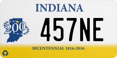 IN license plate 457NE