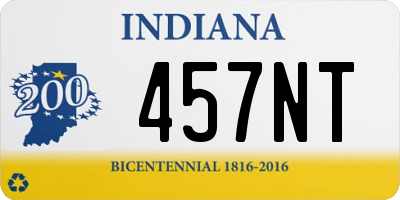 IN license plate 457NT