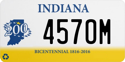 IN license plate 457OM