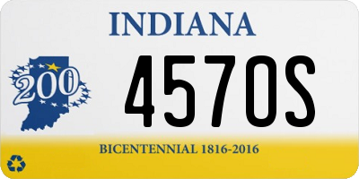 IN license plate 457OS