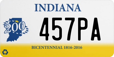 IN license plate 457PA