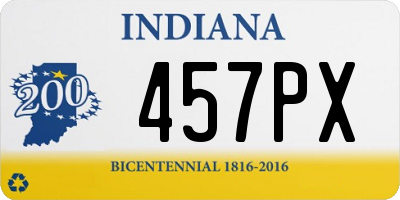 IN license plate 457PX