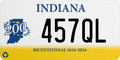 IN license plate 457QL