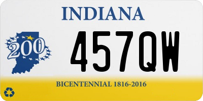 IN license plate 457QW