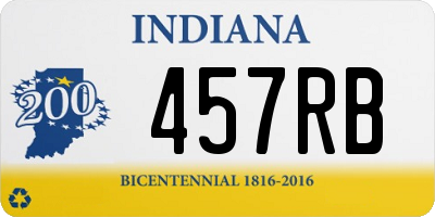 IN license plate 457RB