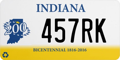 IN license plate 457RK