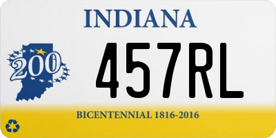 IN license plate 457RL