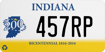 IN license plate 457RP