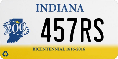 IN license plate 457RS