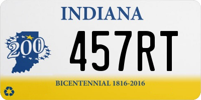 IN license plate 457RT