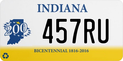 IN license plate 457RU