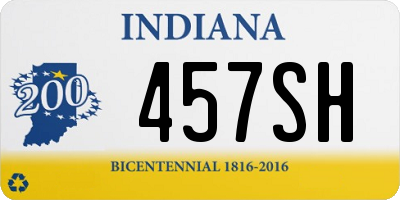 IN license plate 457SH