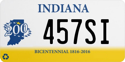 IN license plate 457SI