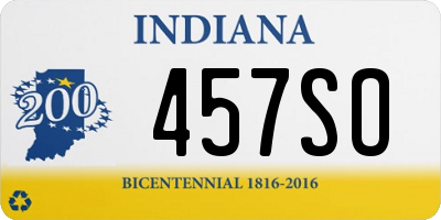 IN license plate 457SO