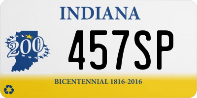 IN license plate 457SP