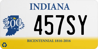 IN license plate 457SY