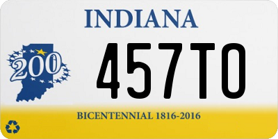 IN license plate 457TO