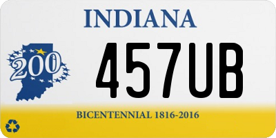 IN license plate 457UB