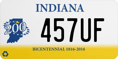 IN license plate 457UF