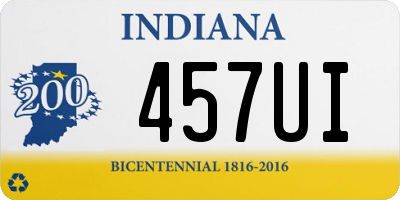 IN license plate 457UI