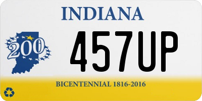 IN license plate 457UP