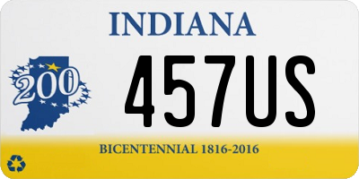 IN license plate 457US