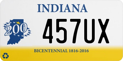 IN license plate 457UX