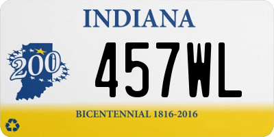 IN license plate 457WL