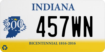 IN license plate 457WN