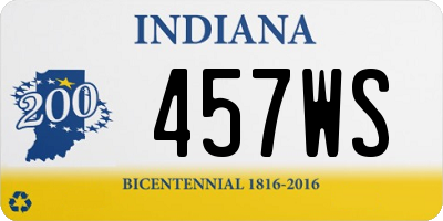 IN license plate 457WS
