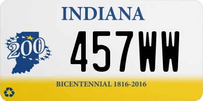 IN license plate 457WW