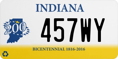 IN license plate 457WY