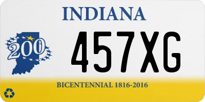 IN license plate 457XG